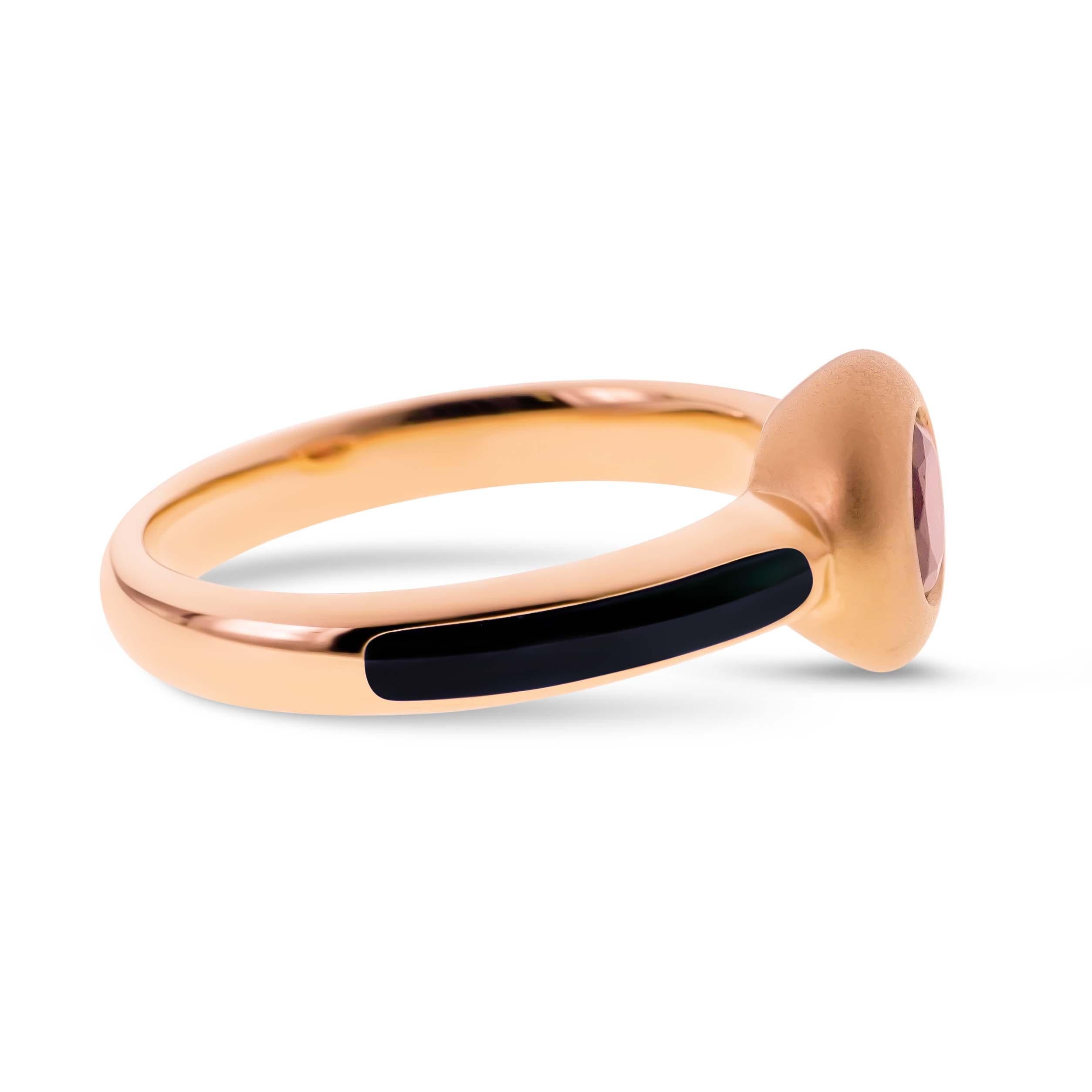 pink tourmaline black onyx ring