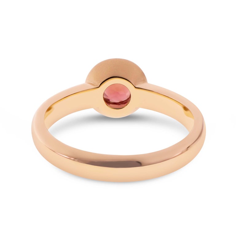 Black Onyx and Round Brilliant Pink Tourmaline 18K Gold Young Ring For Sale  at 1stDibs