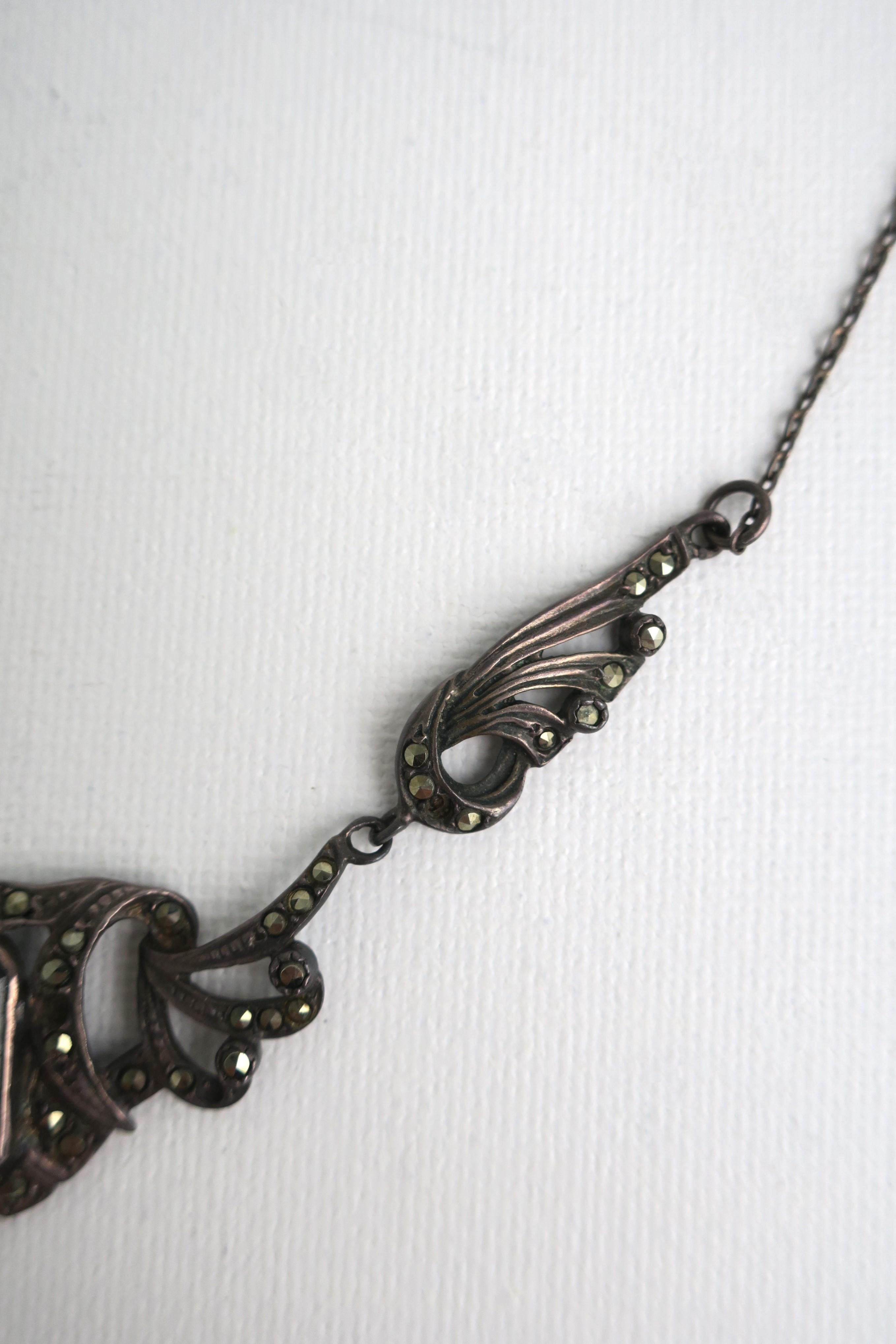 Black Onyx Sterling Silver Necklace For Sale 2