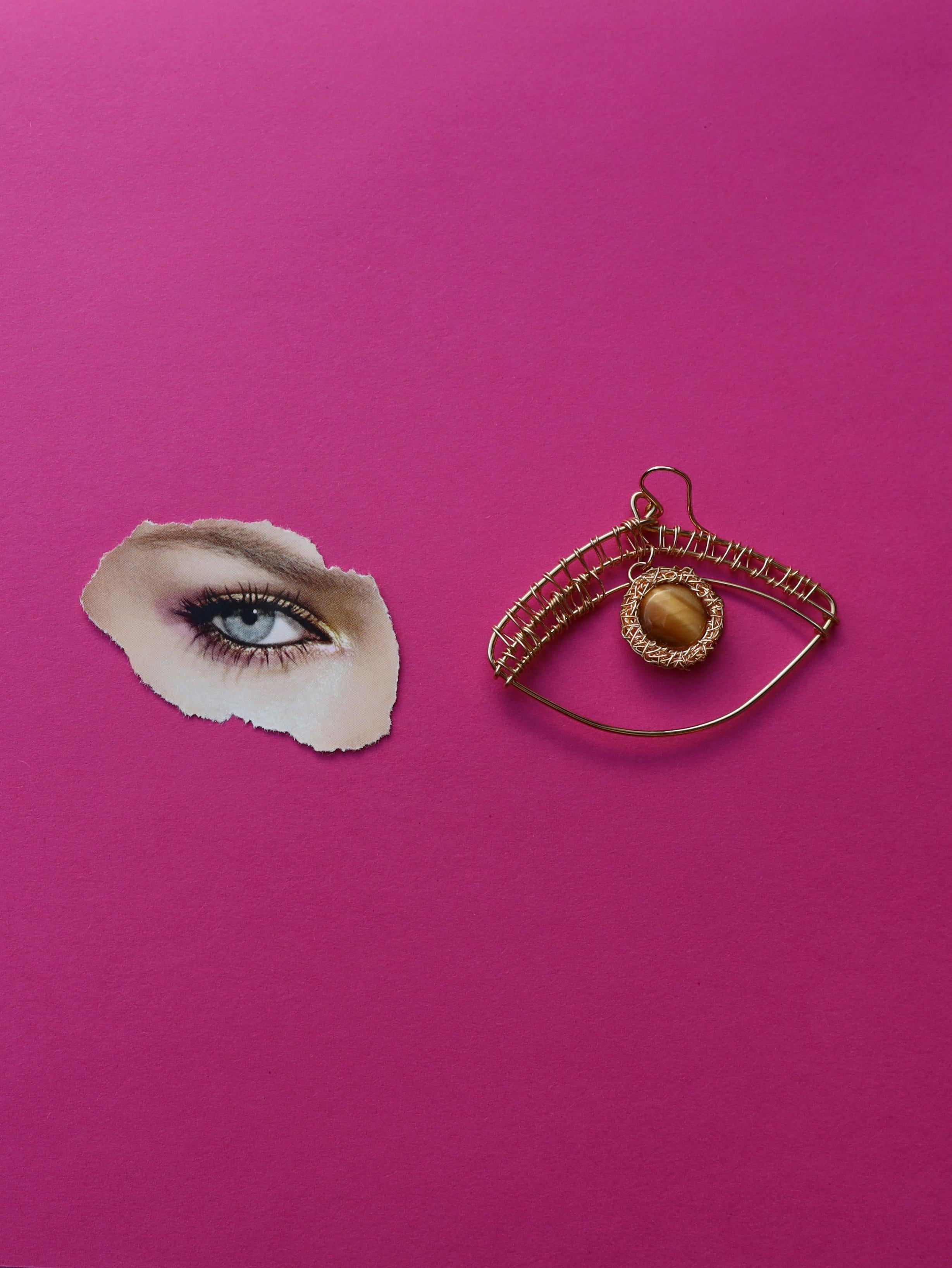 Artiste Pierre d'onyx noir Boucles d'oreilles de style EYE One-of-a-Kind Statement  par l'artiste en vente