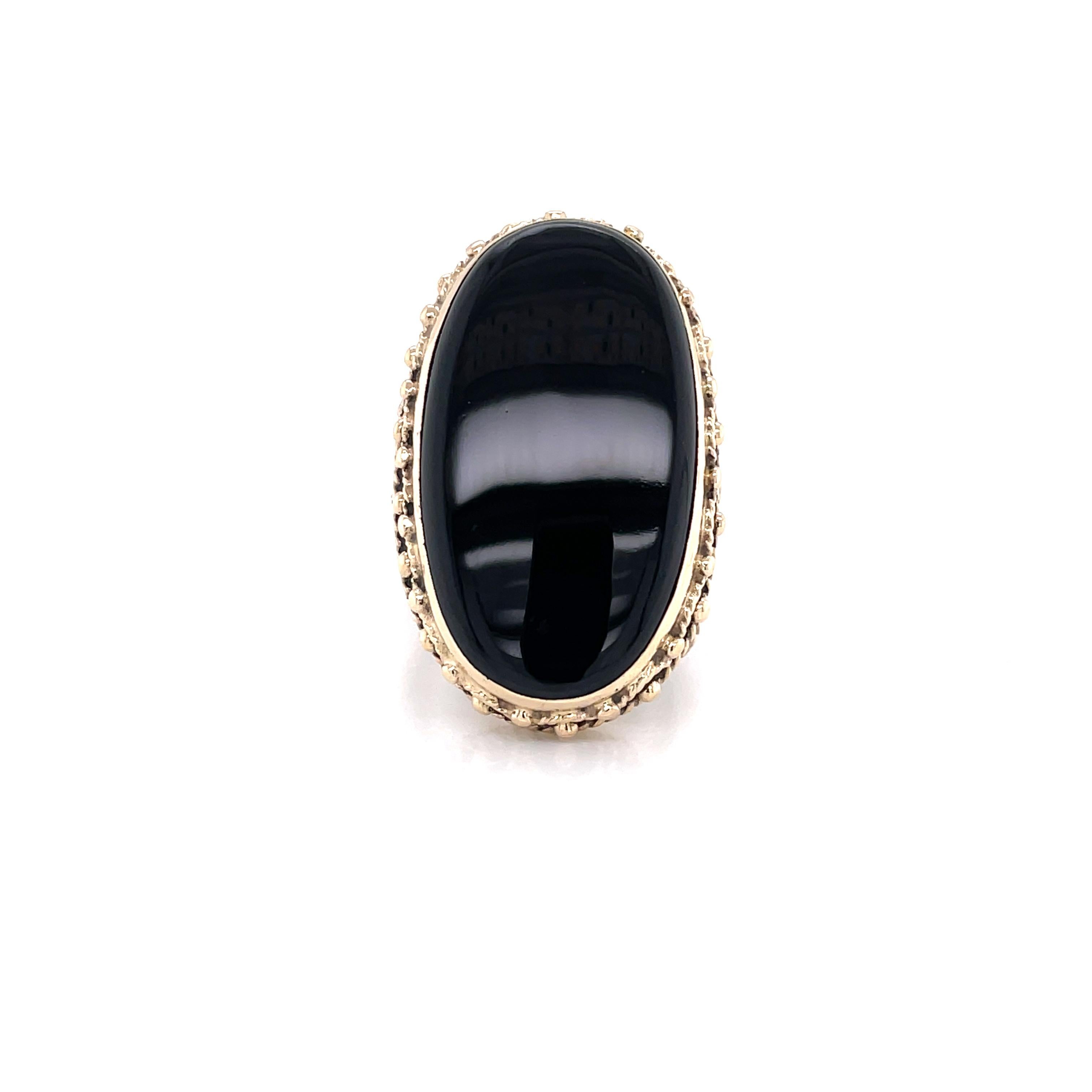 oval black onyx ring