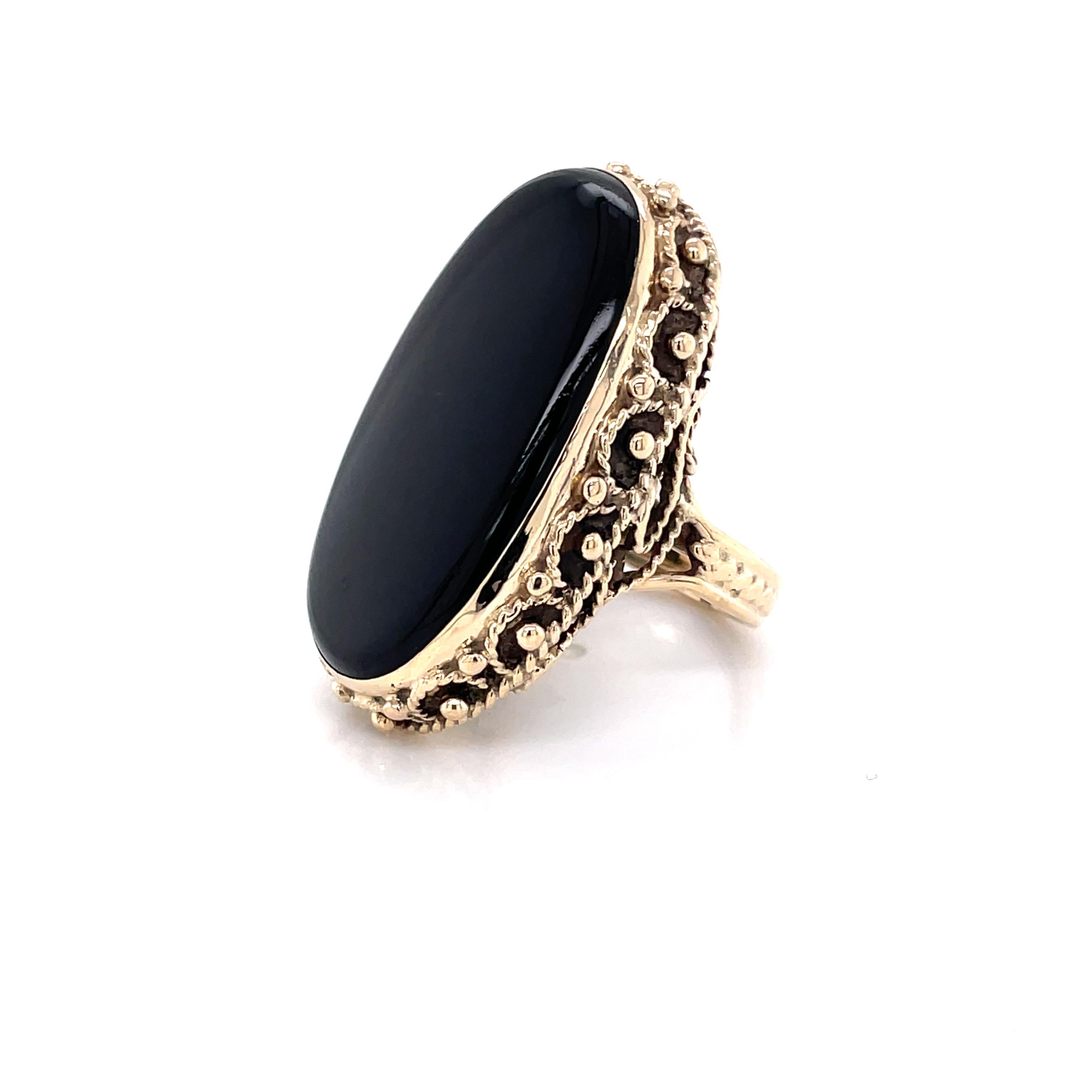 black onyx oval ring