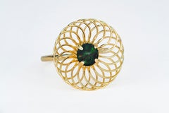 Black Opal 14k Gold Ring, Multicolor Opal Ring