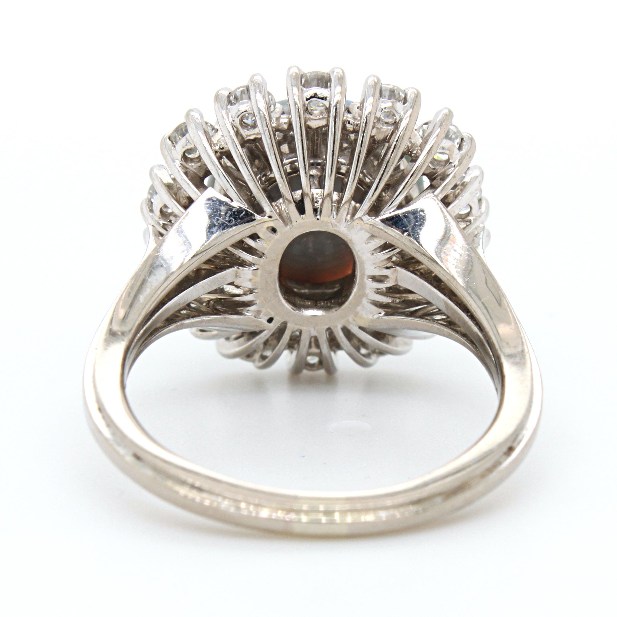 Black Opal and Diamond Ring, by Meister In Excellent Condition In Idar-Oberstein, DE