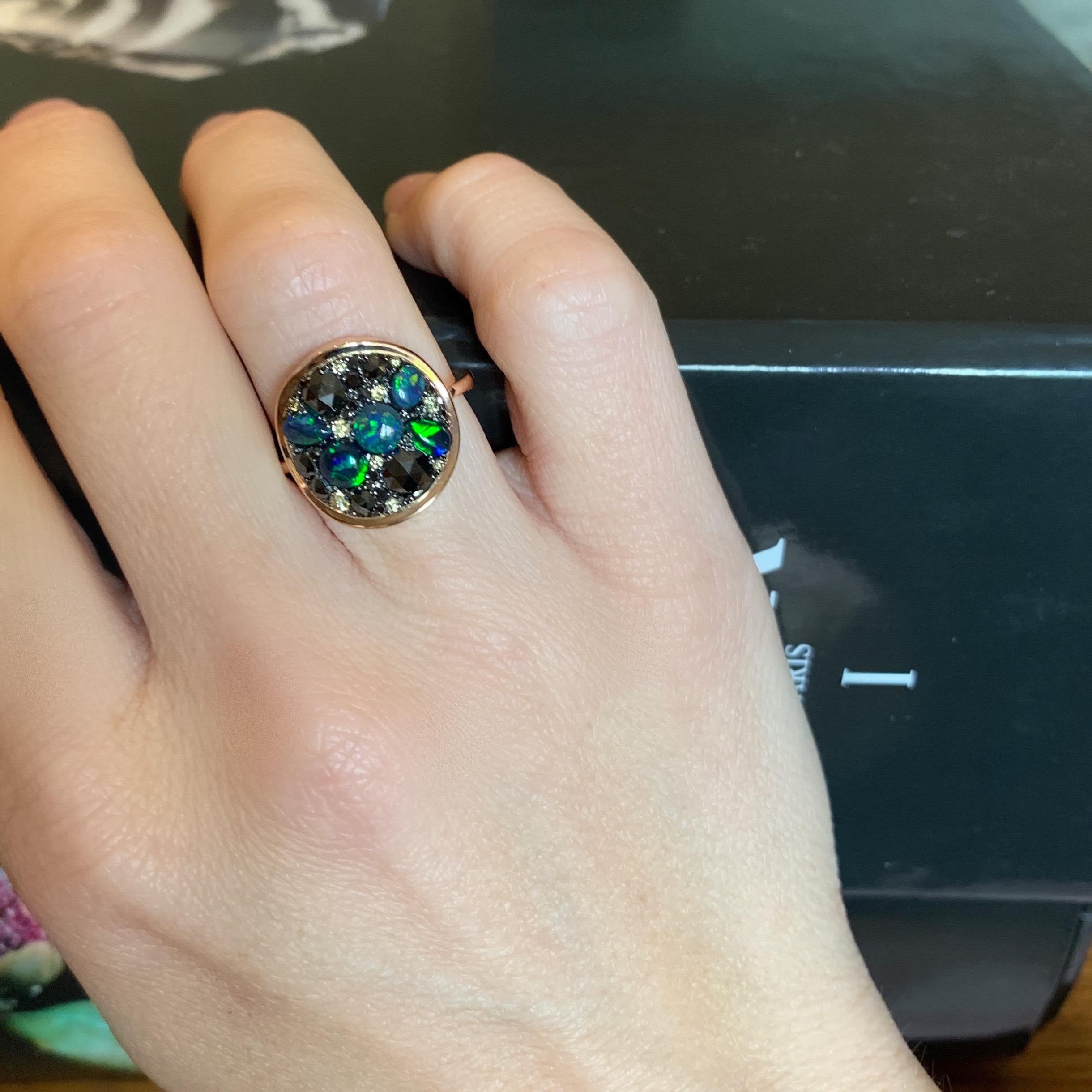 Black Opal Black Diamond Cocktail Ring 5