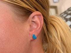 Black Opal Composite 14K Yellow Gold Earrings