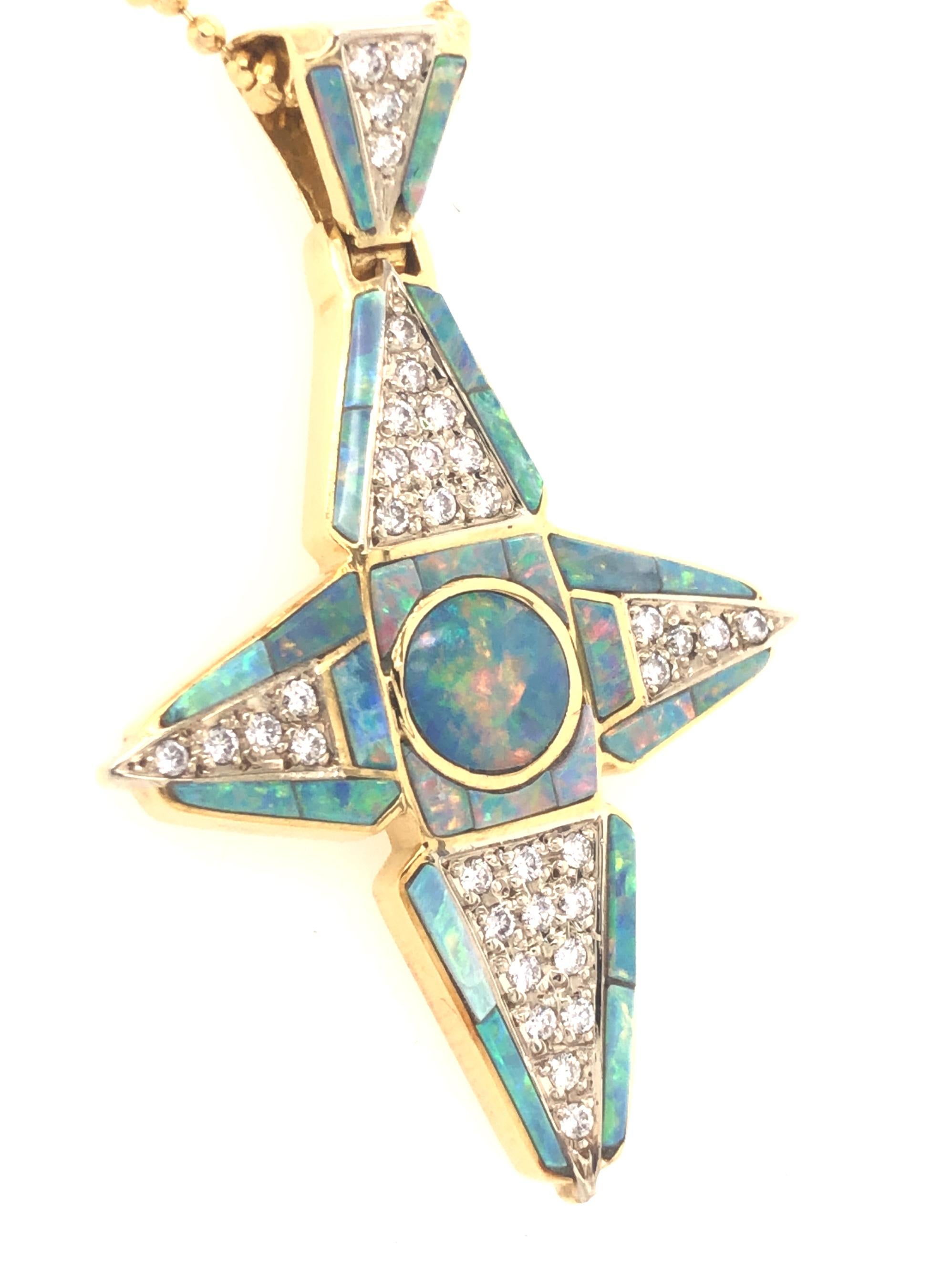 black opal cross necklace