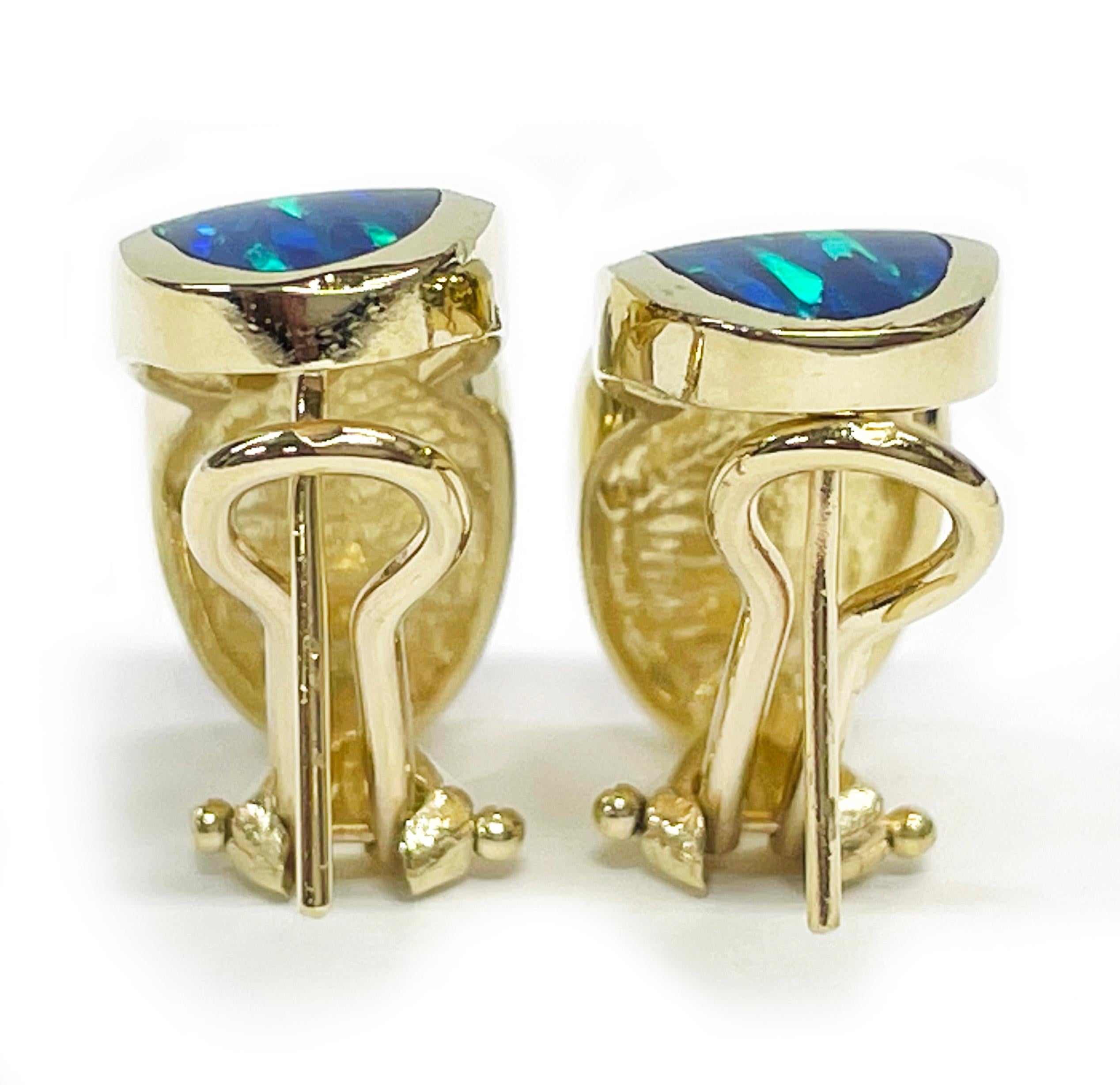 Uncut Black Opal Diamond Earrings For Sale