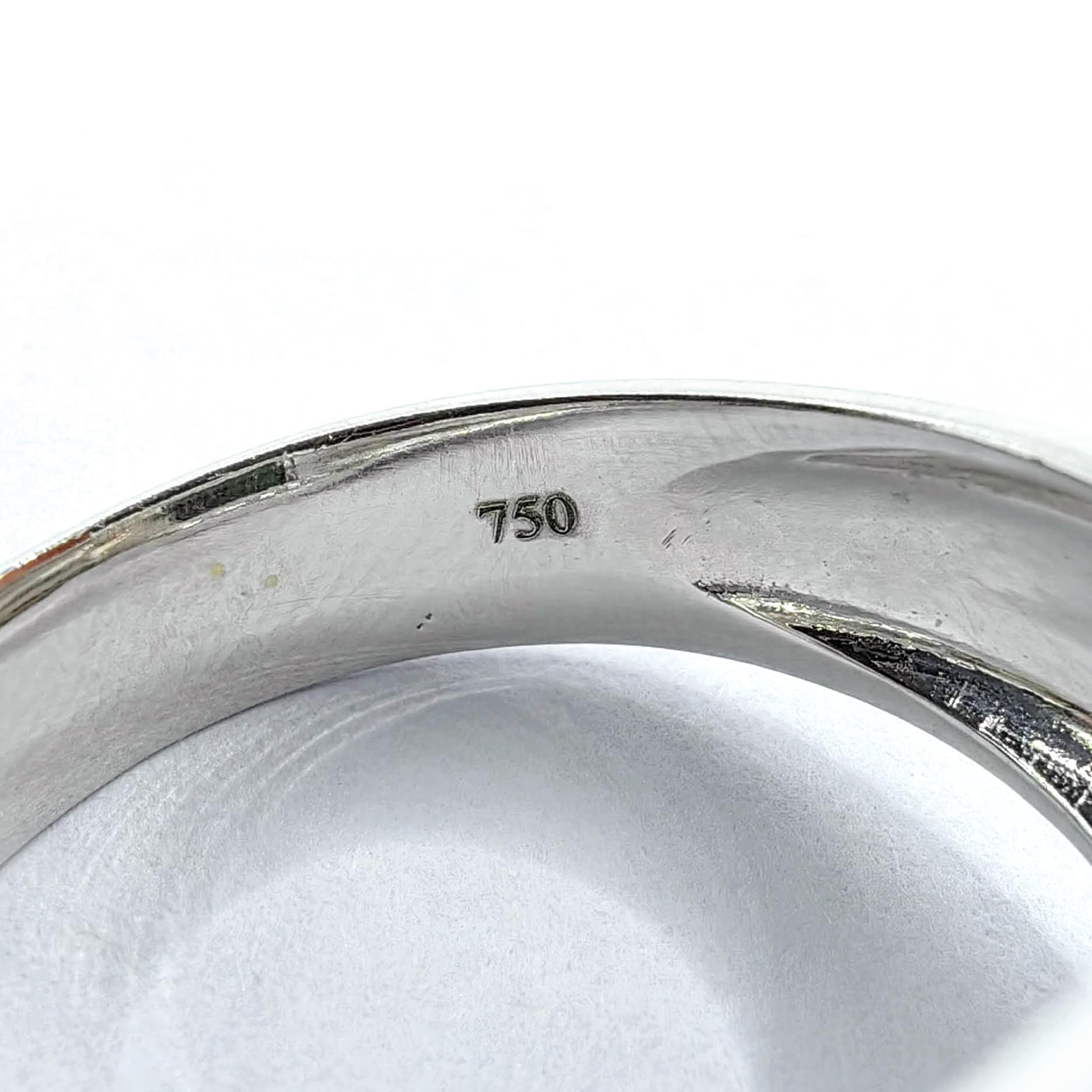 Anello da uomo da cocktail con opale nero e diamante a raggiera in oro bianco 18 carati in vendita 1