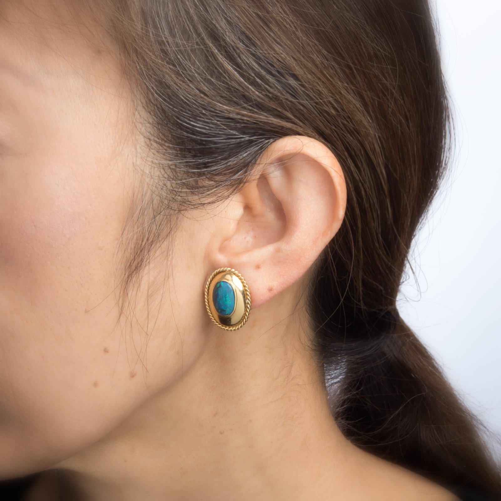 vintage opal stud earrings