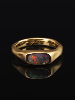 On hold: Black Opal Gold Ring 18K Australian genuine opal precious