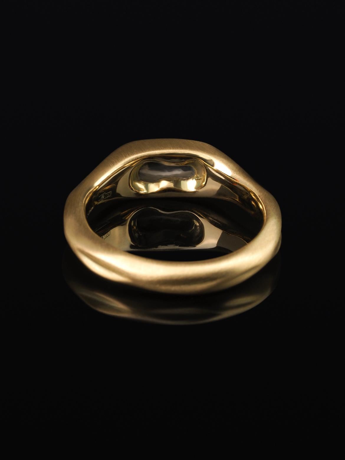 Black Opal Gold Ring 18K Australian genuine opal precious wedding anniversary For Sale 1