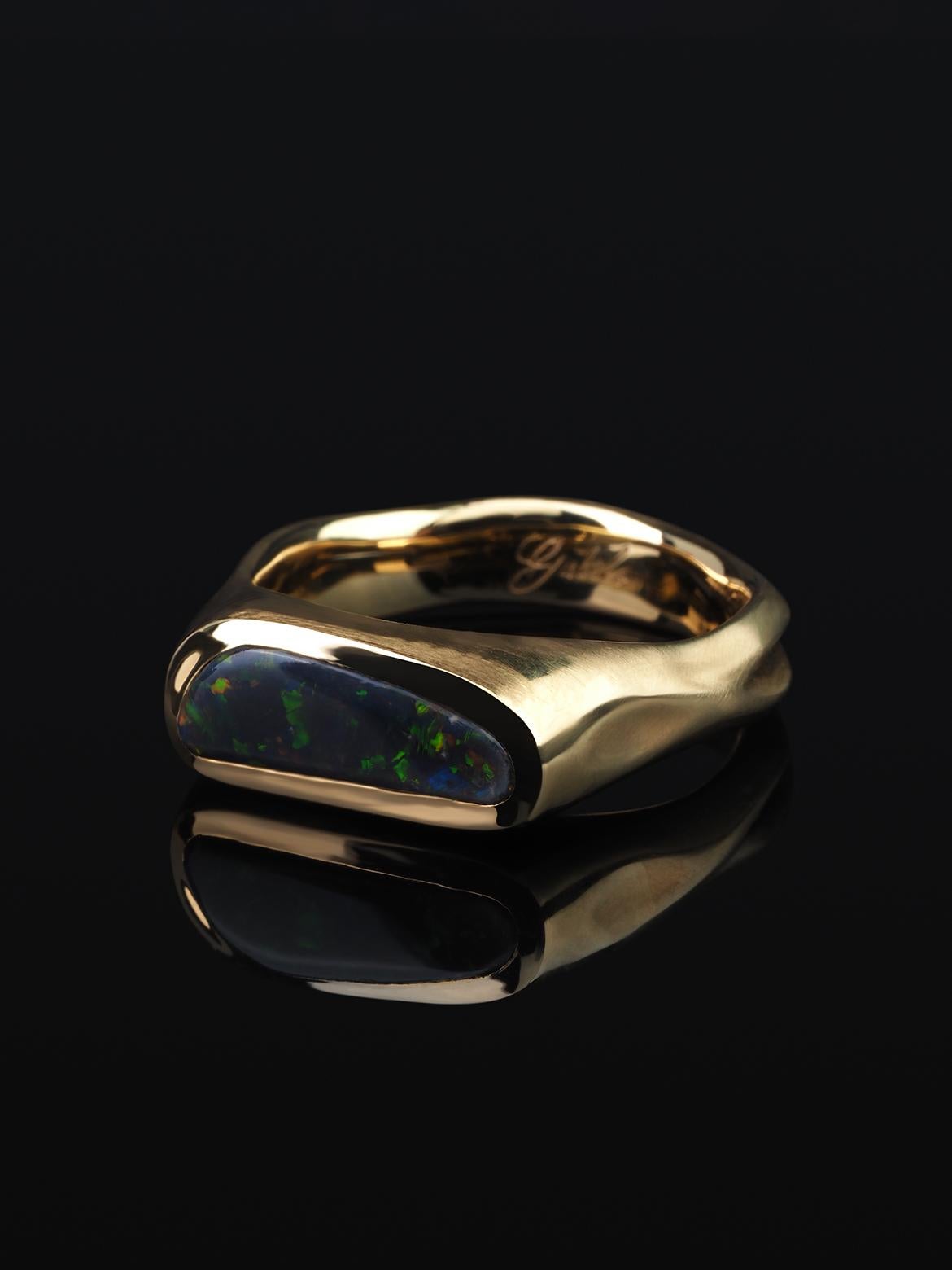 design your own black opal engagement ring