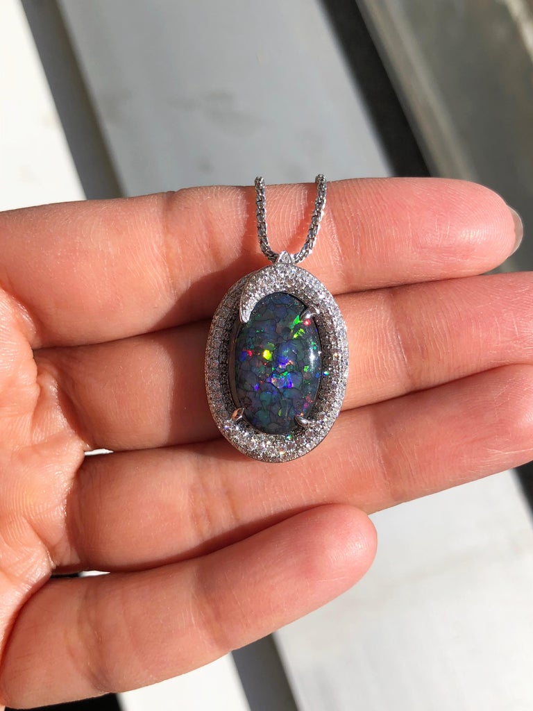 18k gold opal necklace
