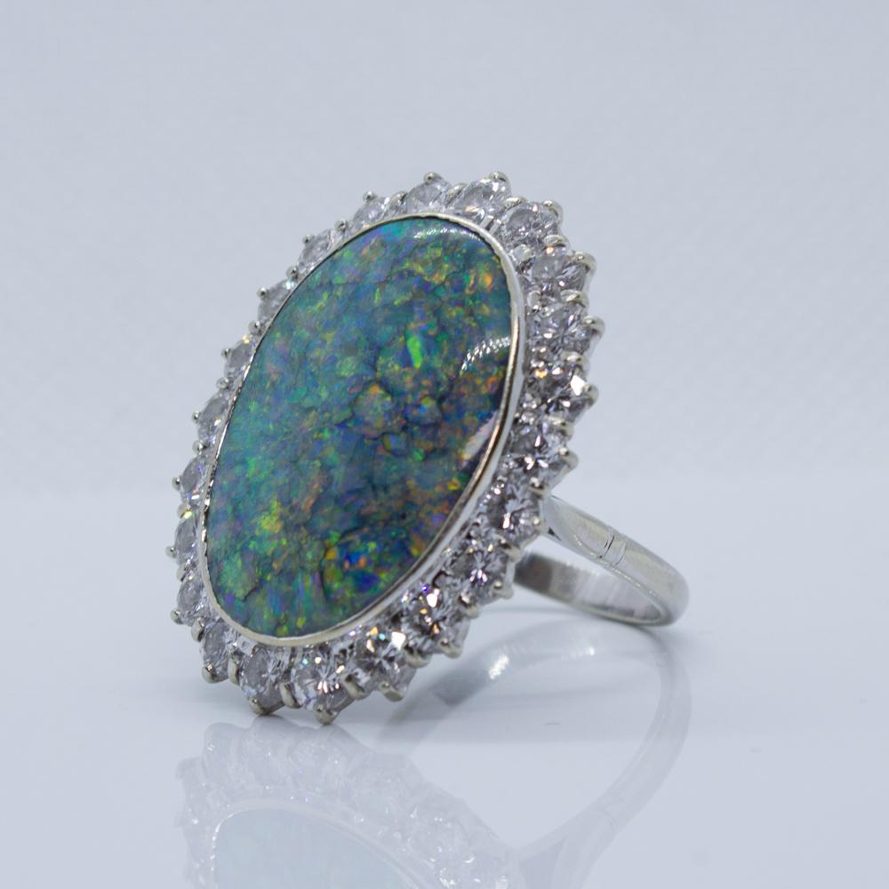 Art Deco 13.00ct Double Cabochon Cut Opal Ring - GIA Certified