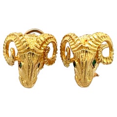 Vintage Black Opal Oval Stud Earrings in 14k Yellow Gold