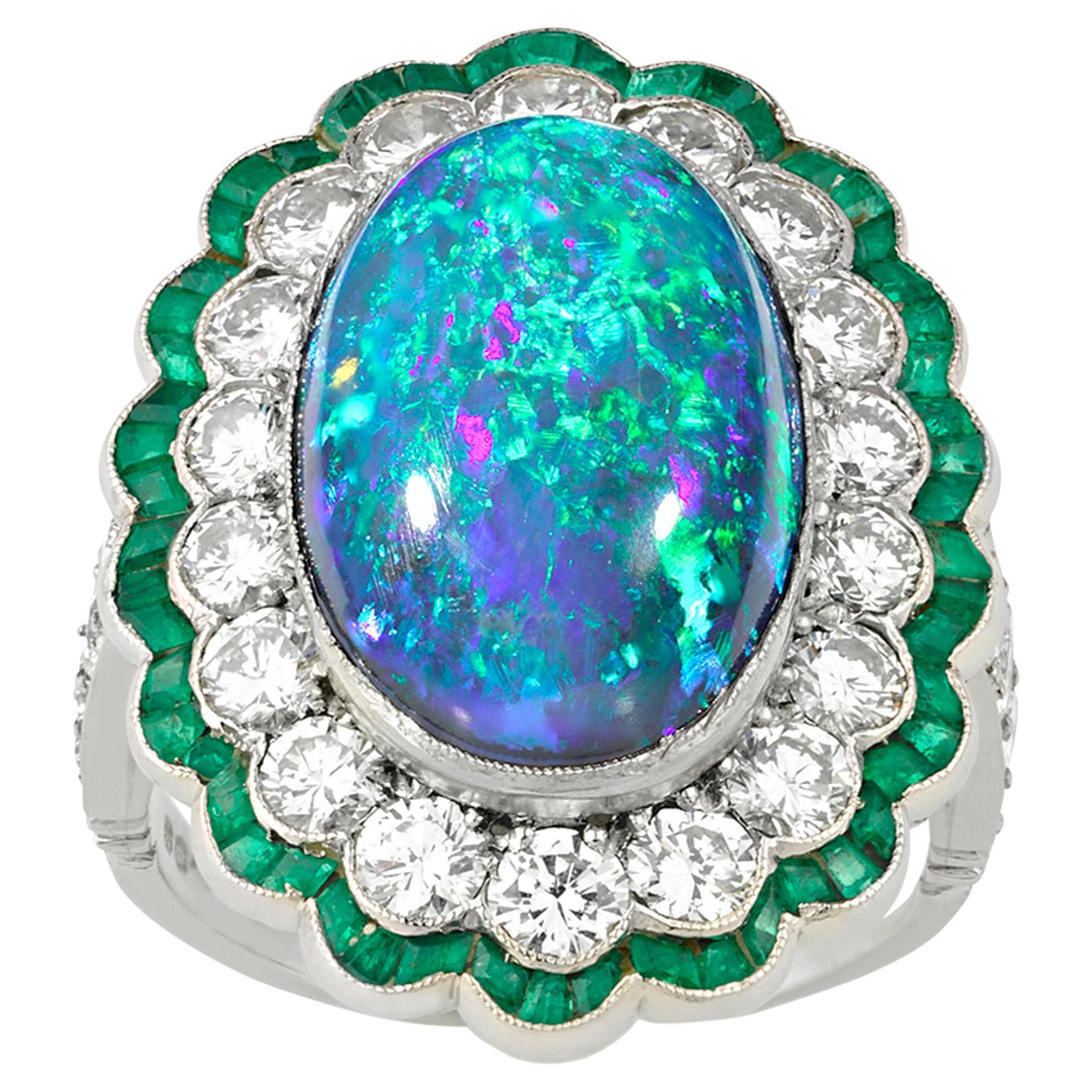 For Sale:  Black Opal Ring, 8.50 Carats