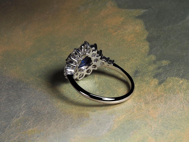 Black Opal Ring Diamond White Gold Engagement Ring Christmas gift For Sale at 1stDibs