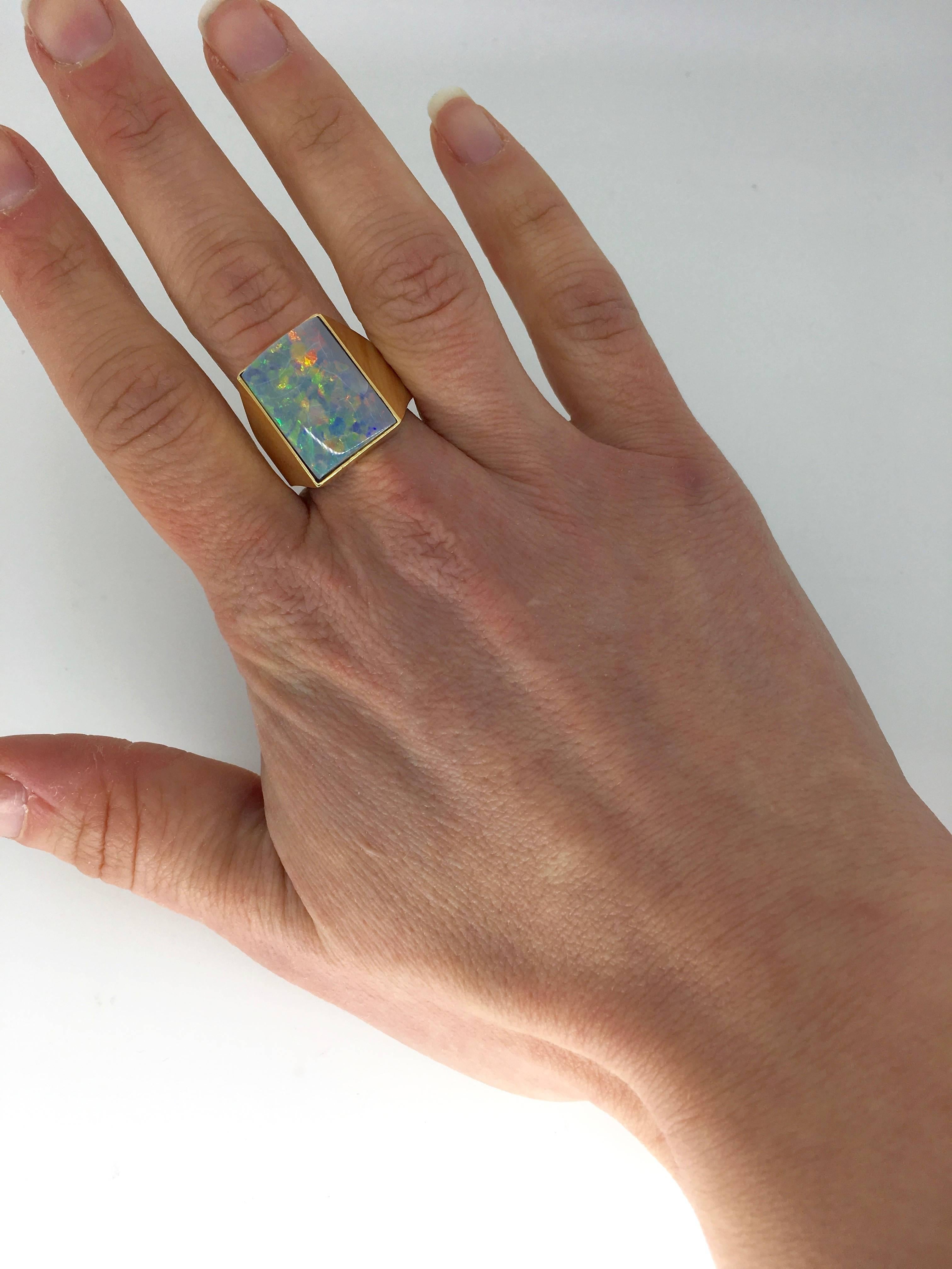 Schwarzer Opal Ring (Cabochon)