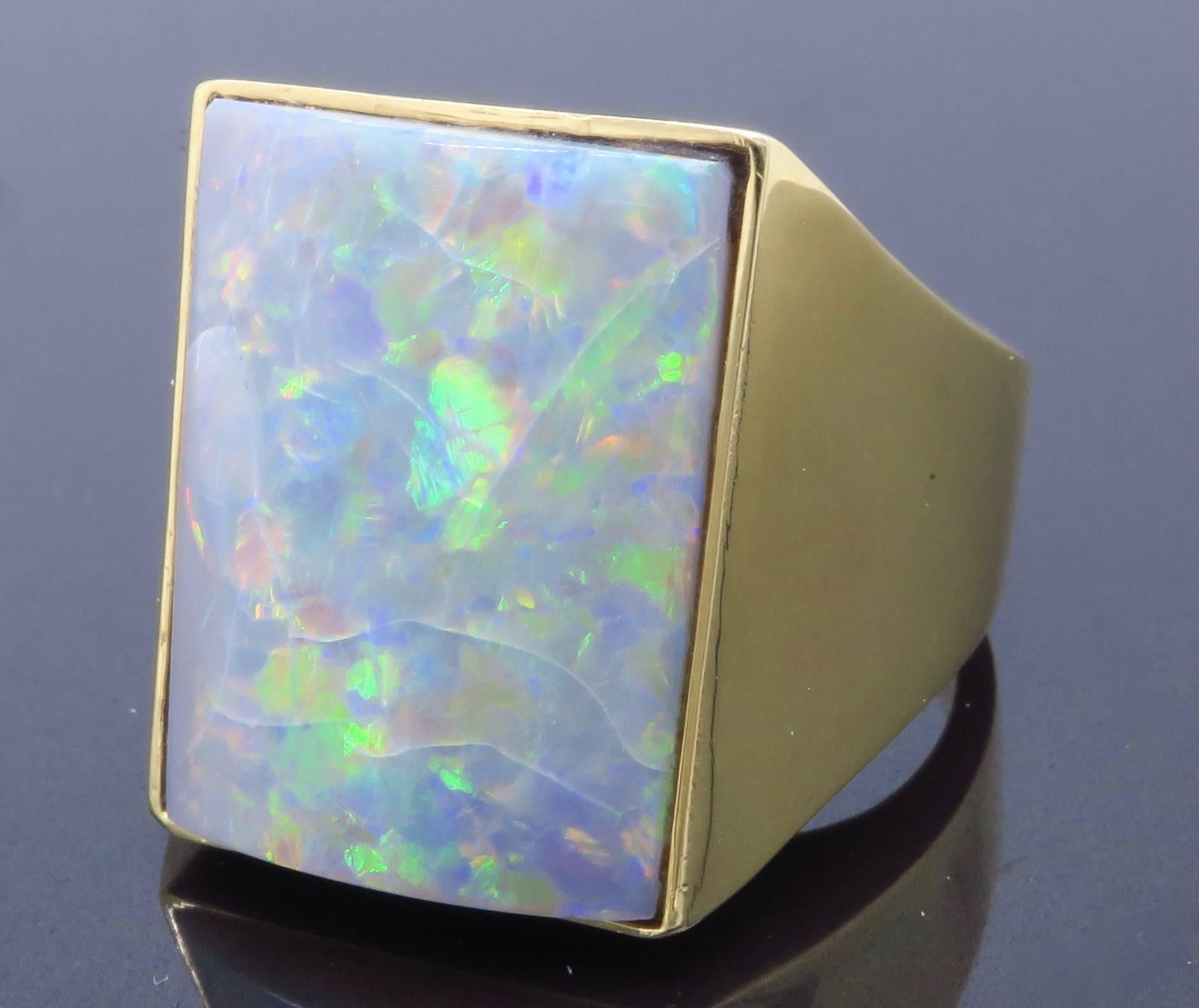 Schwarzer Opal Ring für Damen oder Herren im Angebot