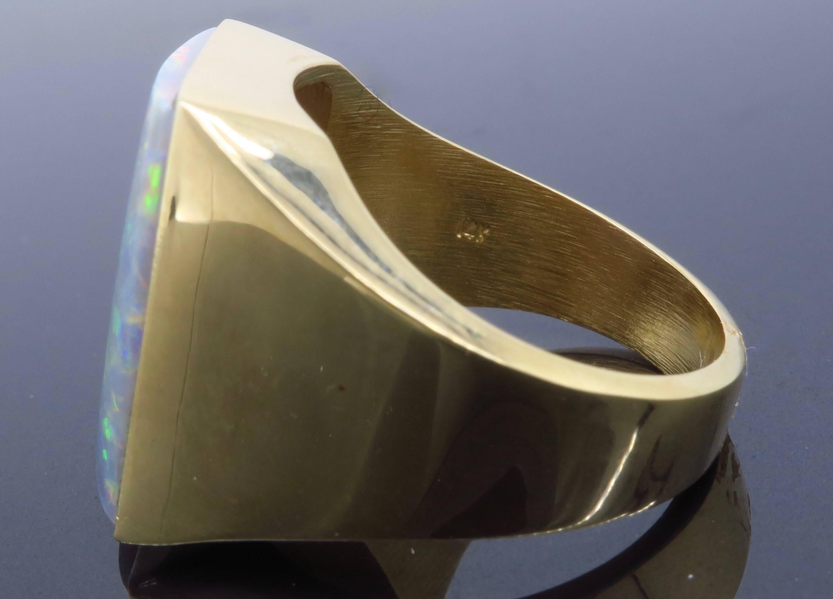 Women's or Men's Black Opal Ring For Sale