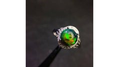 Black Opal Ring Sterling Silver