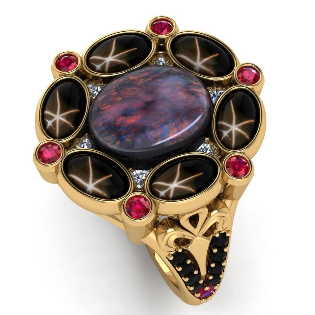 opal ring with rubies