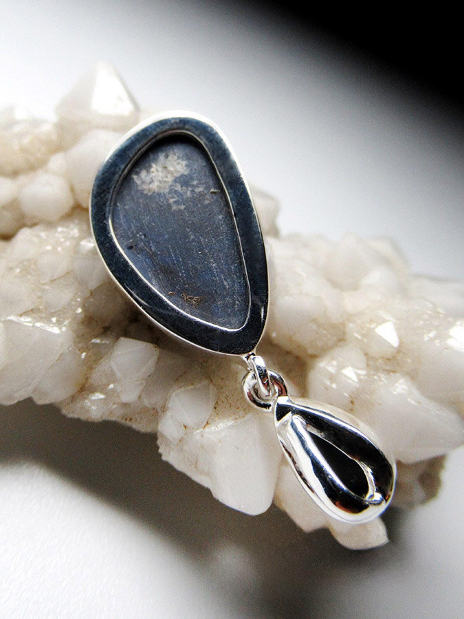 Colgante de Plata Ópalo Negro Vía Láctea Azul Neón Piedra Natural Australiana en venta 1