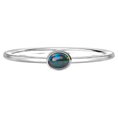 Schwarzer Opal stapelbar 14k Gold Ring
