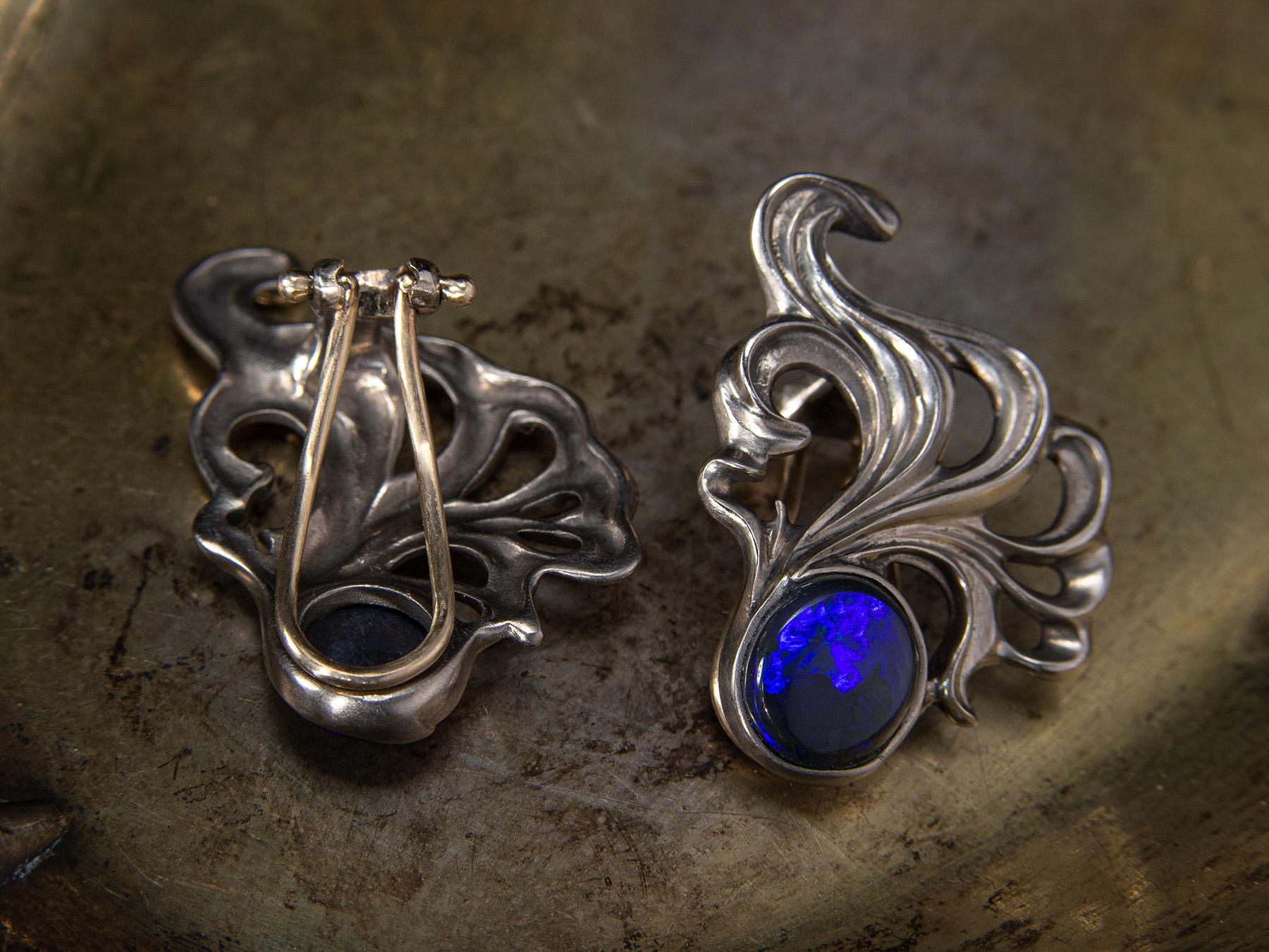 blue titanium earrings