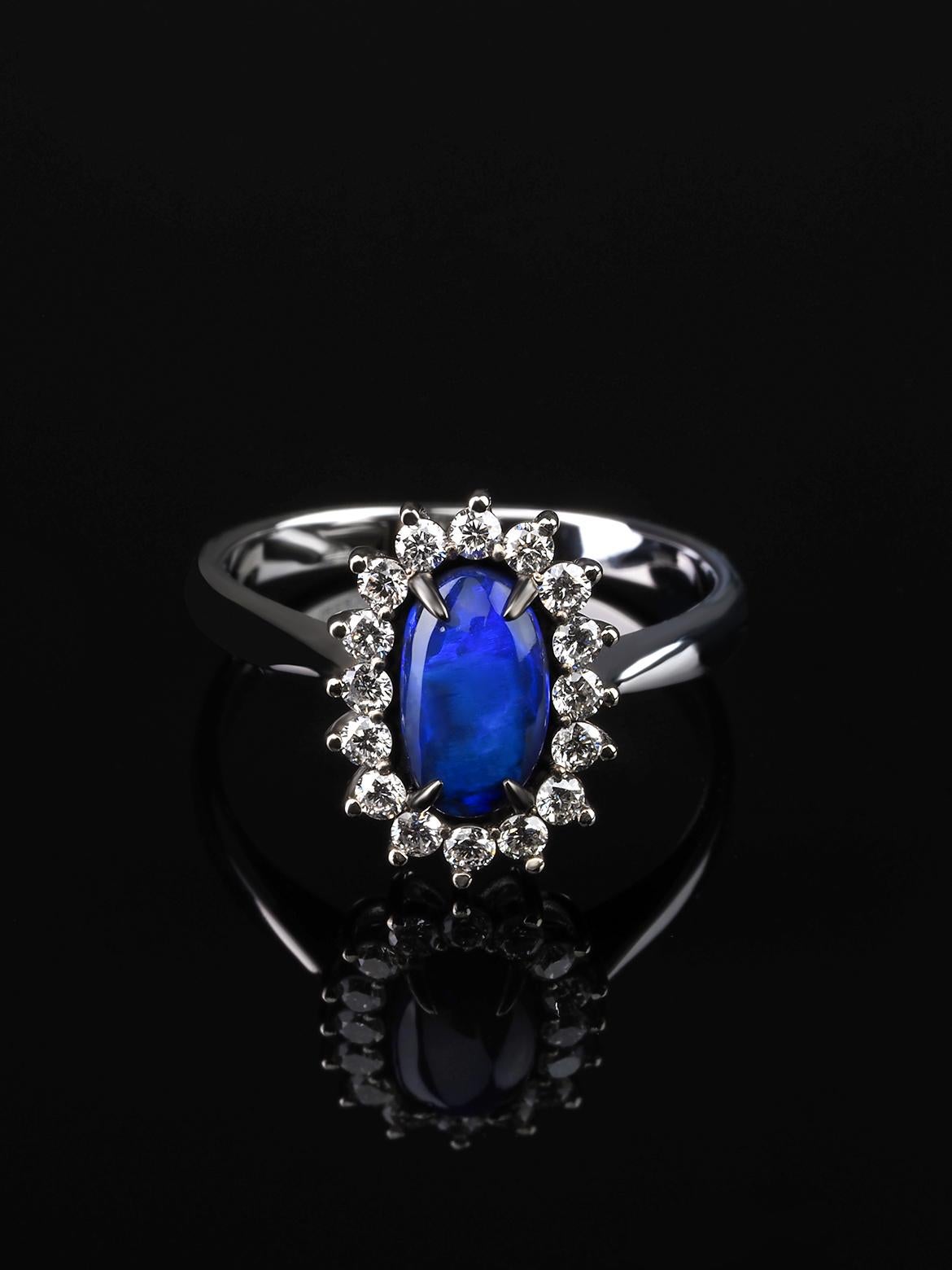 14K gold ring with Black Opal and Diamond 
opal origin - Australia 
opal measurements - 0.079 х 0.2 х 0.39 in / 2 х 5 х 10 mm
opal weight - 0.87 carats
ring size - 6.5 US
ring weight - 3.06 grams

Cupid Collection


We ship our jewelry worldwide –