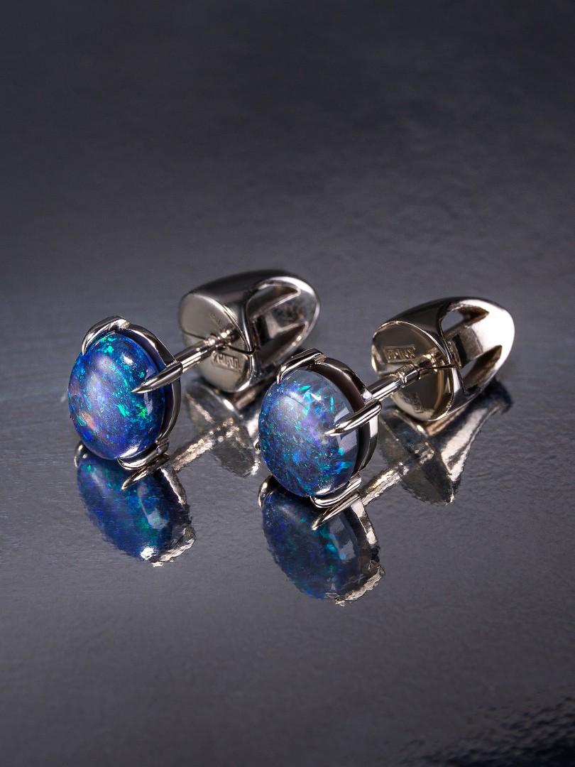 14K white gold stud earrings with natural Black Opal
opal origin - Australia 
opal measurements - 0.079 x 0.2 x 0.28 in /  2 х 5 х 7 mm
earrings weight - 2.80 grams

Minimal collection

We ship our jewelry worldwide – for our customers it is free of
