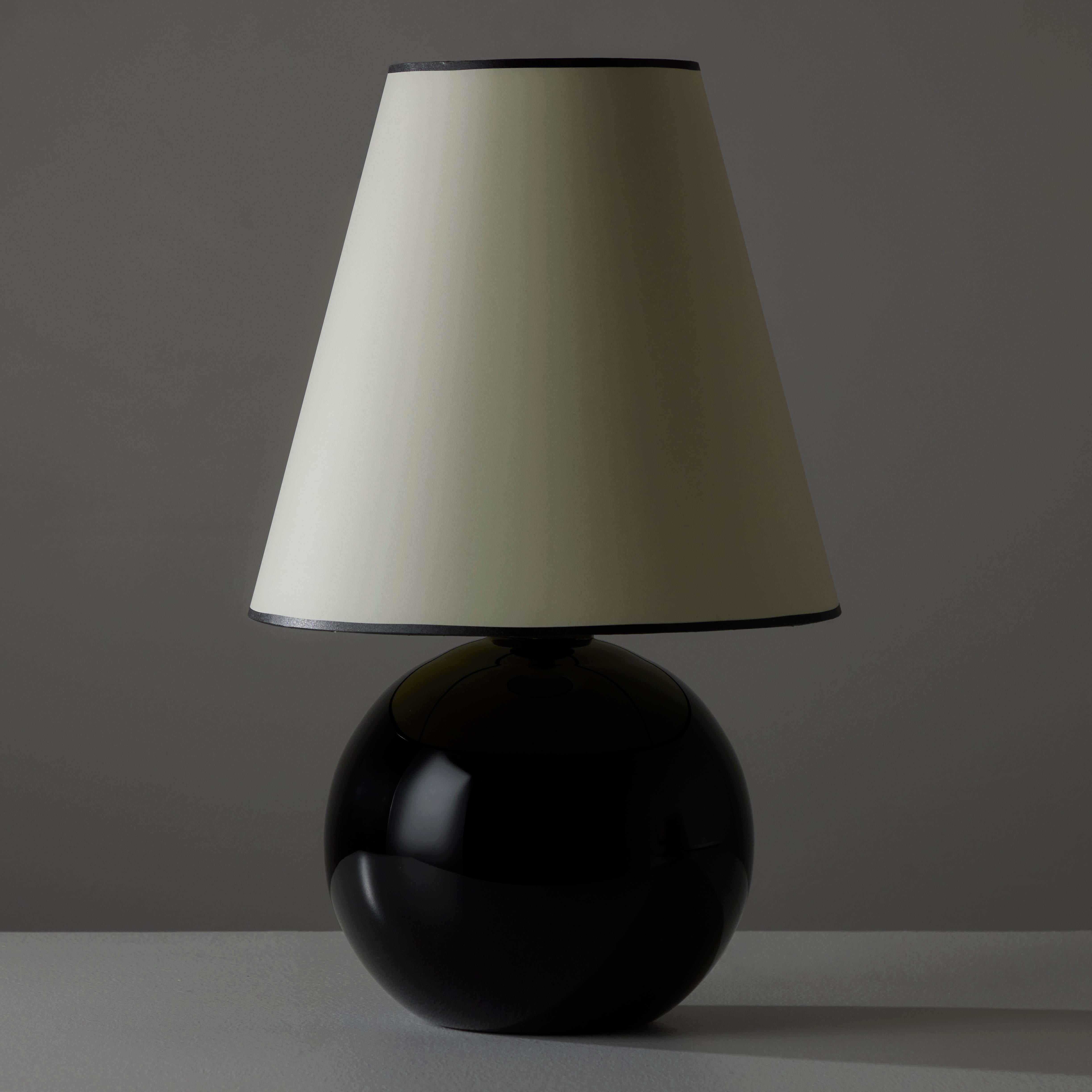 Black Opaline Table Lamps by Jacques Adnet  For Sale 1