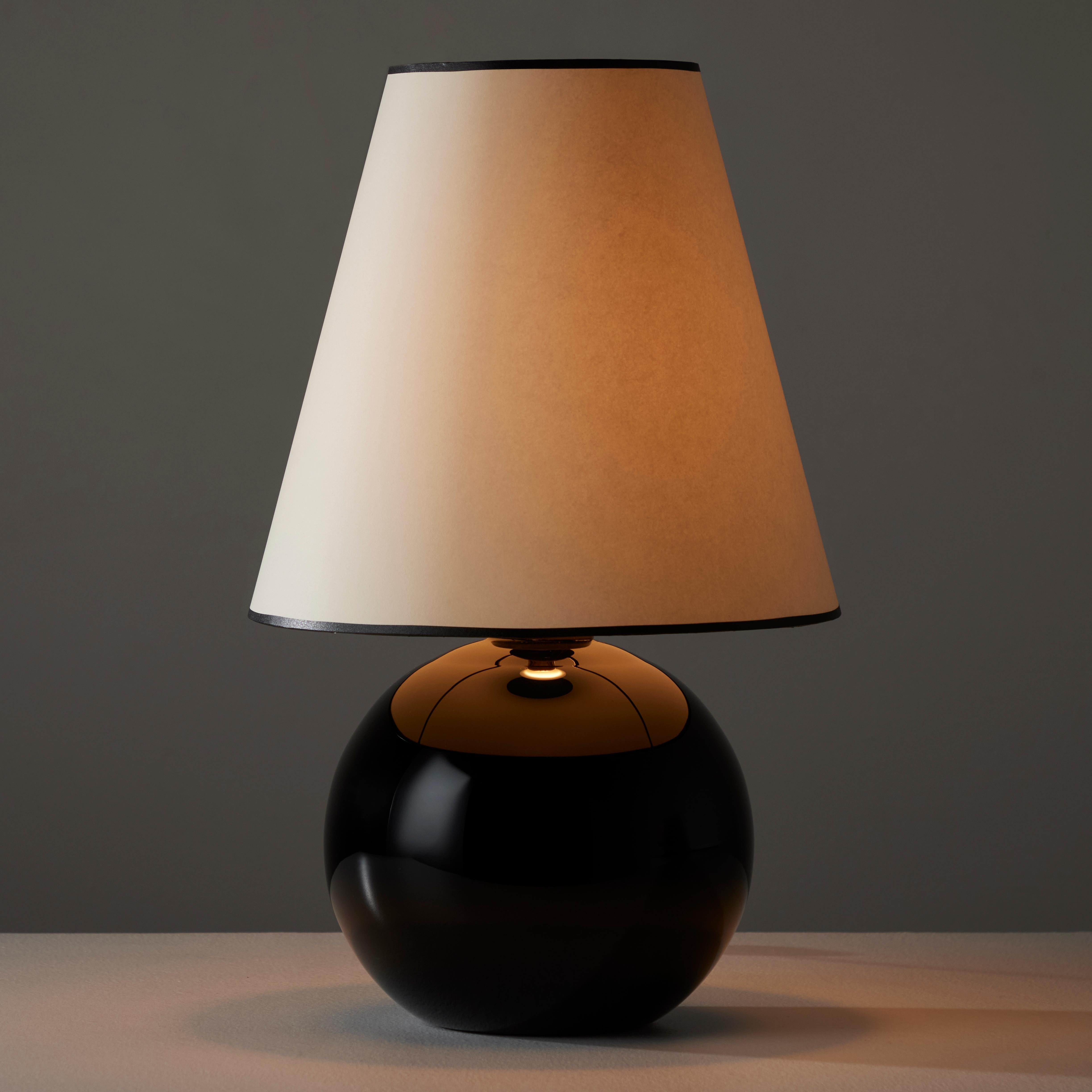 Mid-Century Modern Black Opaline Table Lamps by Jacques Adnet  For Sale