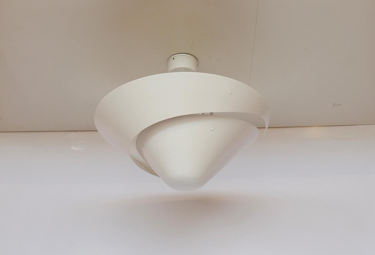 Contemporary Serge Mouille - Black or White Snail Ceiling Lamp For Sale