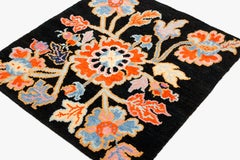 Traditional Tibetan Floral Accessory Throw Rug by Joseph Carini
