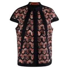 Black & orange chevron knitted jacket
