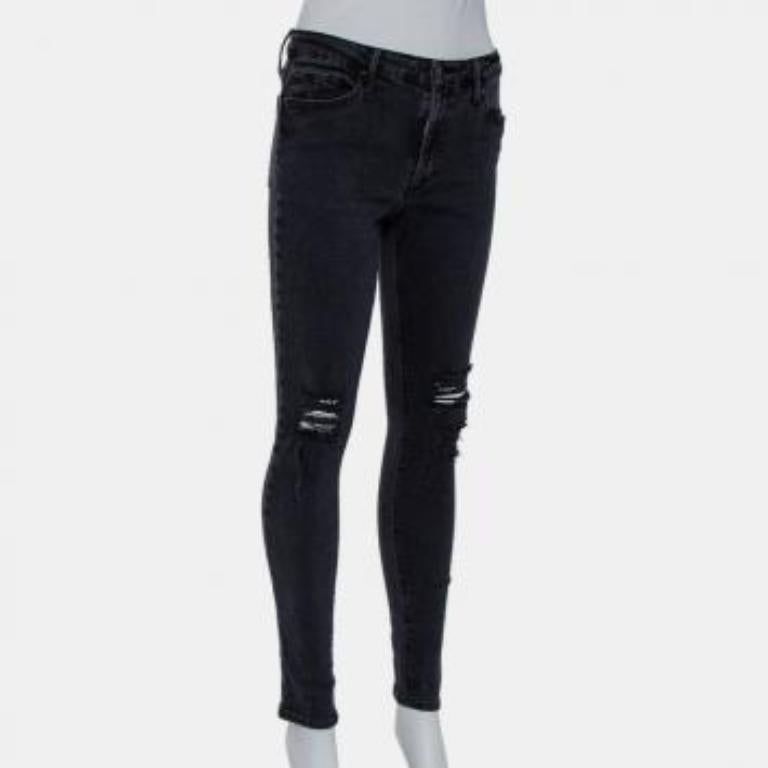 Black Orchid Black Denim Distressed Skinny Jude Jeans M For Sale 4