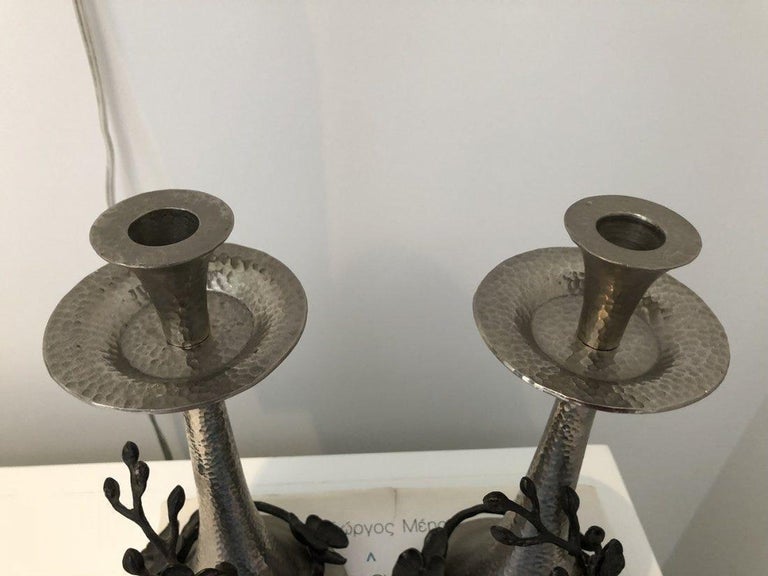 Black Orchid Candlestick Holders by Michael Aram For Sale at 1stDibs
