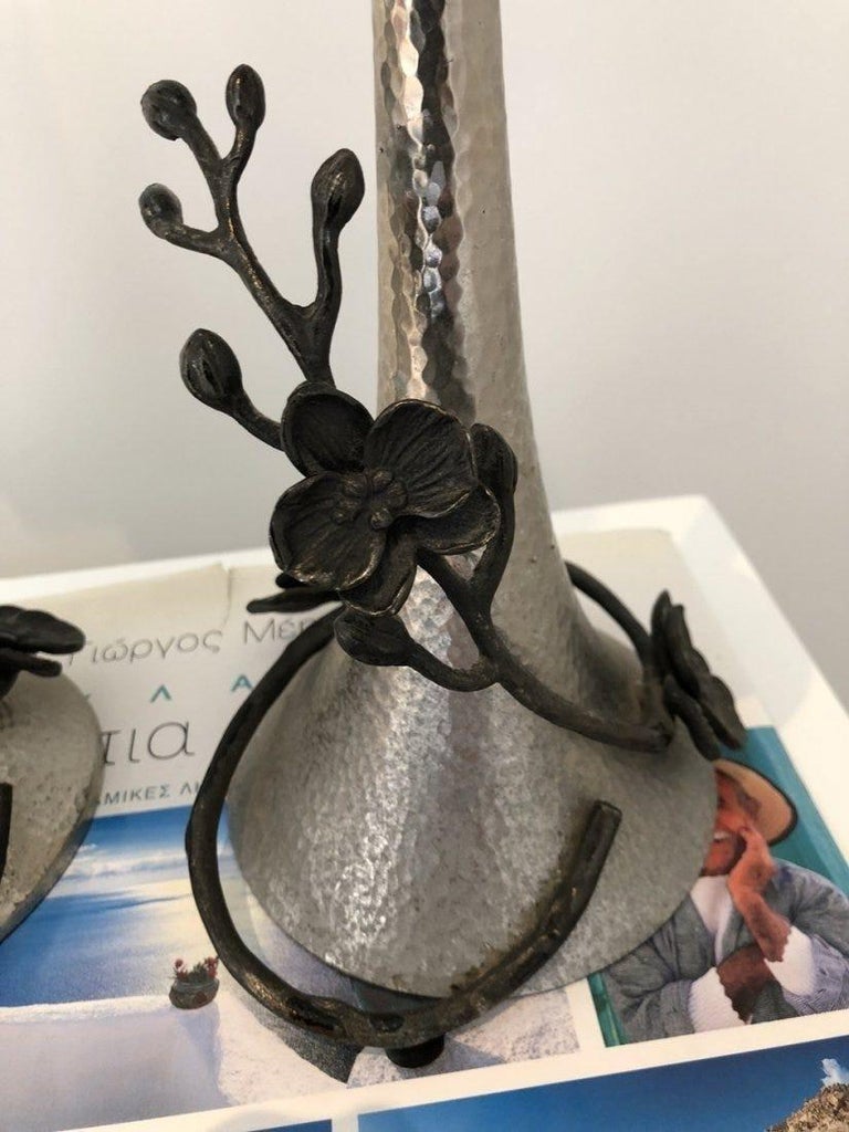 Black Orchid Candlestick Holders by Michael Aram For Sale at 1stDibs