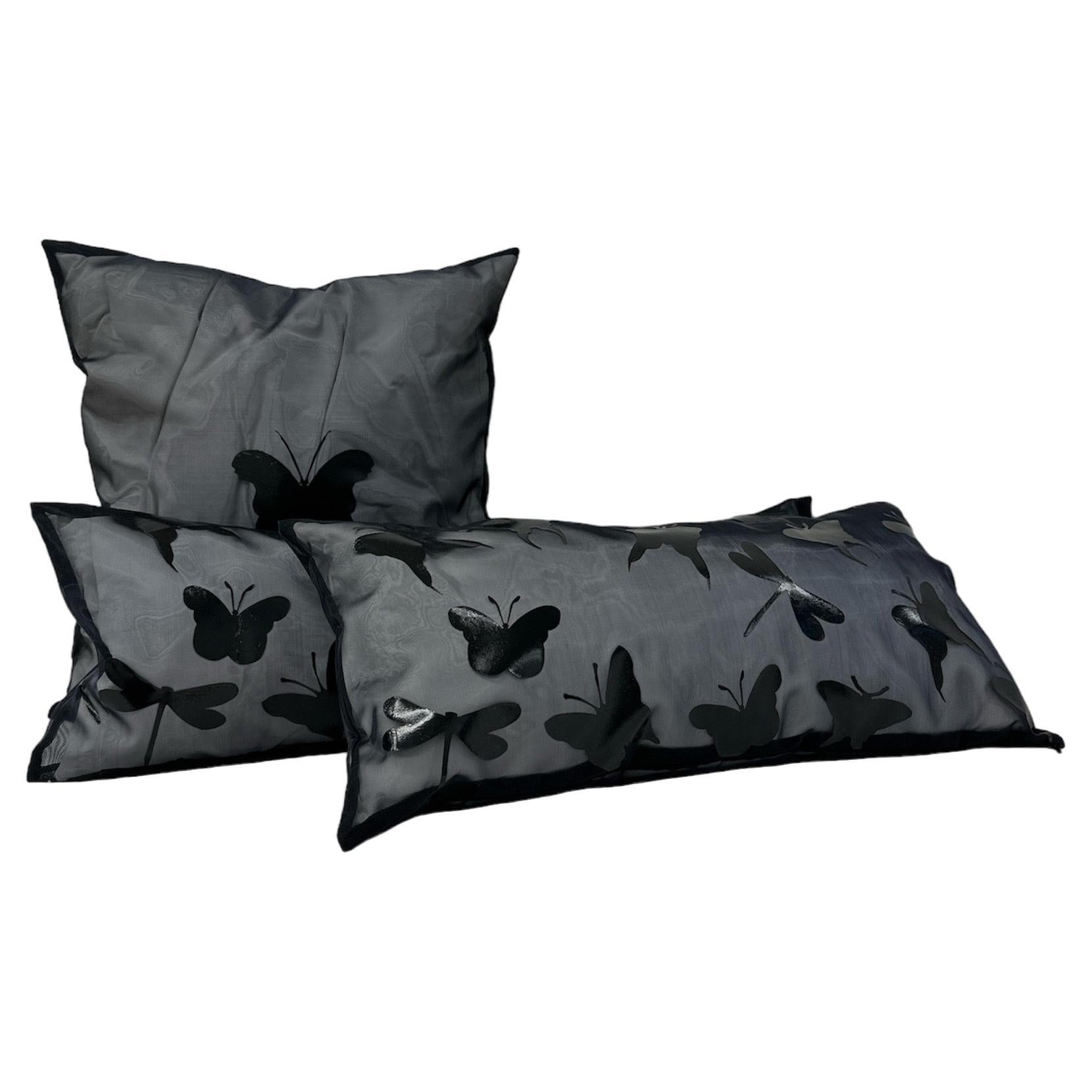 Black Organdy Home Decorative Throw Pillow