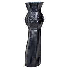 Vaso organico nero, Ceramica, Kawa Vase #6, Porcellana, In stock, Fatto a mano