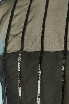 Black organza sleeveless top with sequin embellishment CHANEL