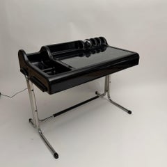Black ‚Orix‘ Desk by Vittorio Parigi & Nani Prina for Molteni, Italy, 1970s