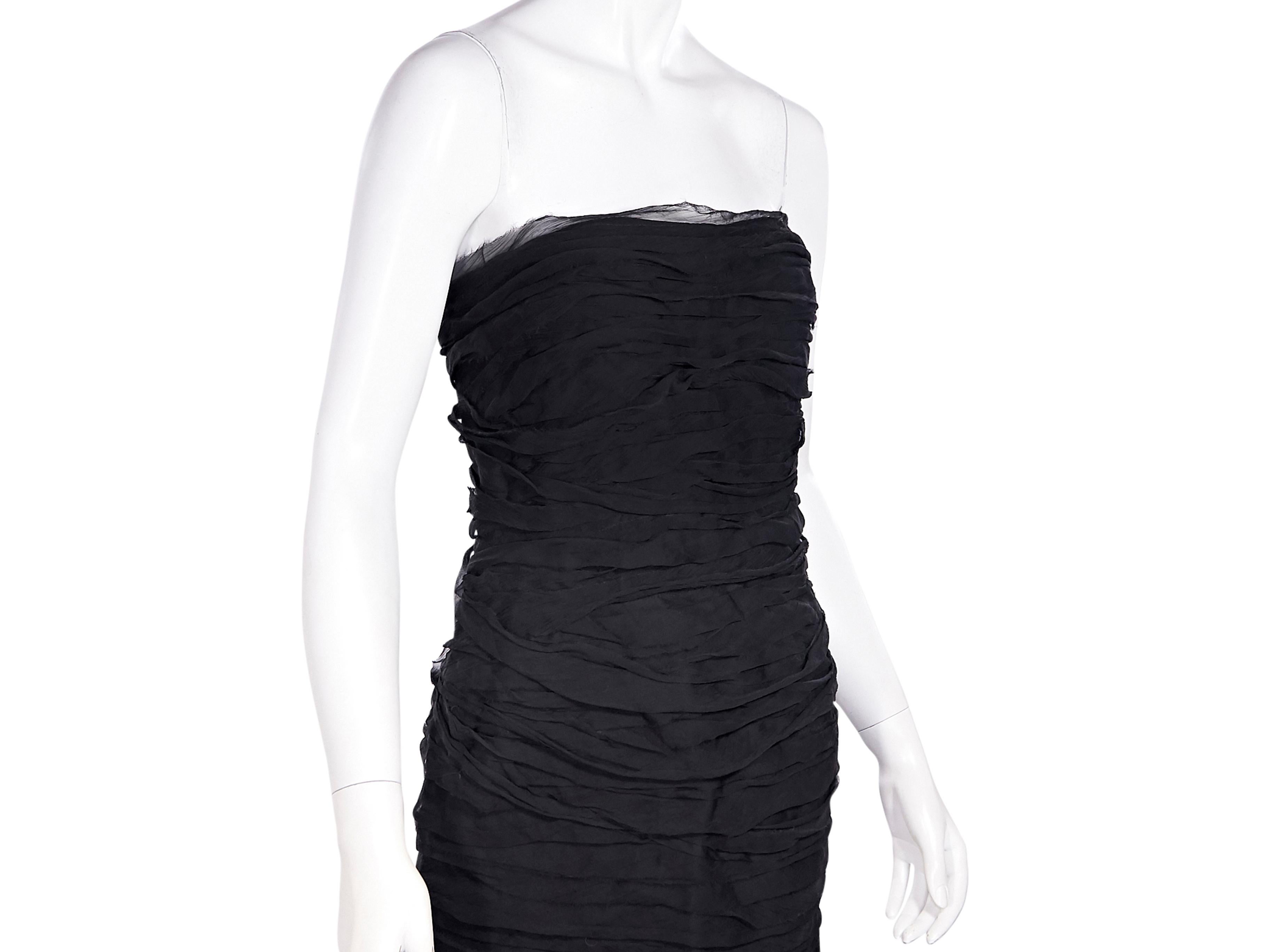 black silk strapless dress