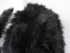 Black Ostrich Feather Fur Bolero Jacket