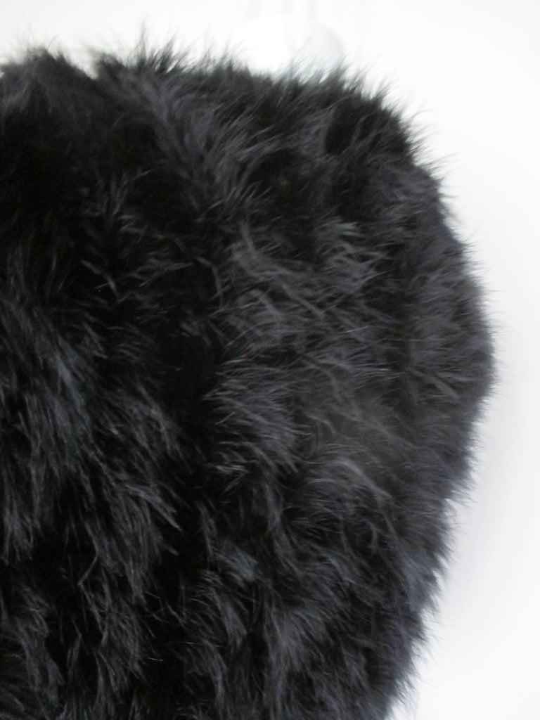 Women's or Men's Black Ostrich Feather Fur Bolero Jacket For Sale
