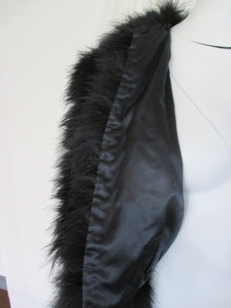Black Ostrich Feather Fur Bolero Jacket For Sale 1