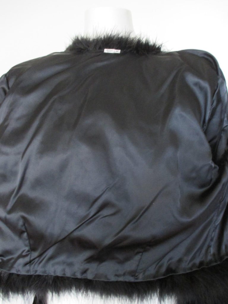 Black Ostrich Feather Fur Bolero Jacket For Sale 2