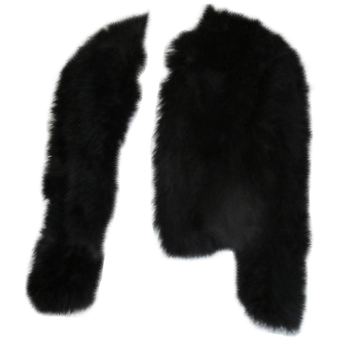 Black Ostrich Feather Fur Bolero Jacket For Sale